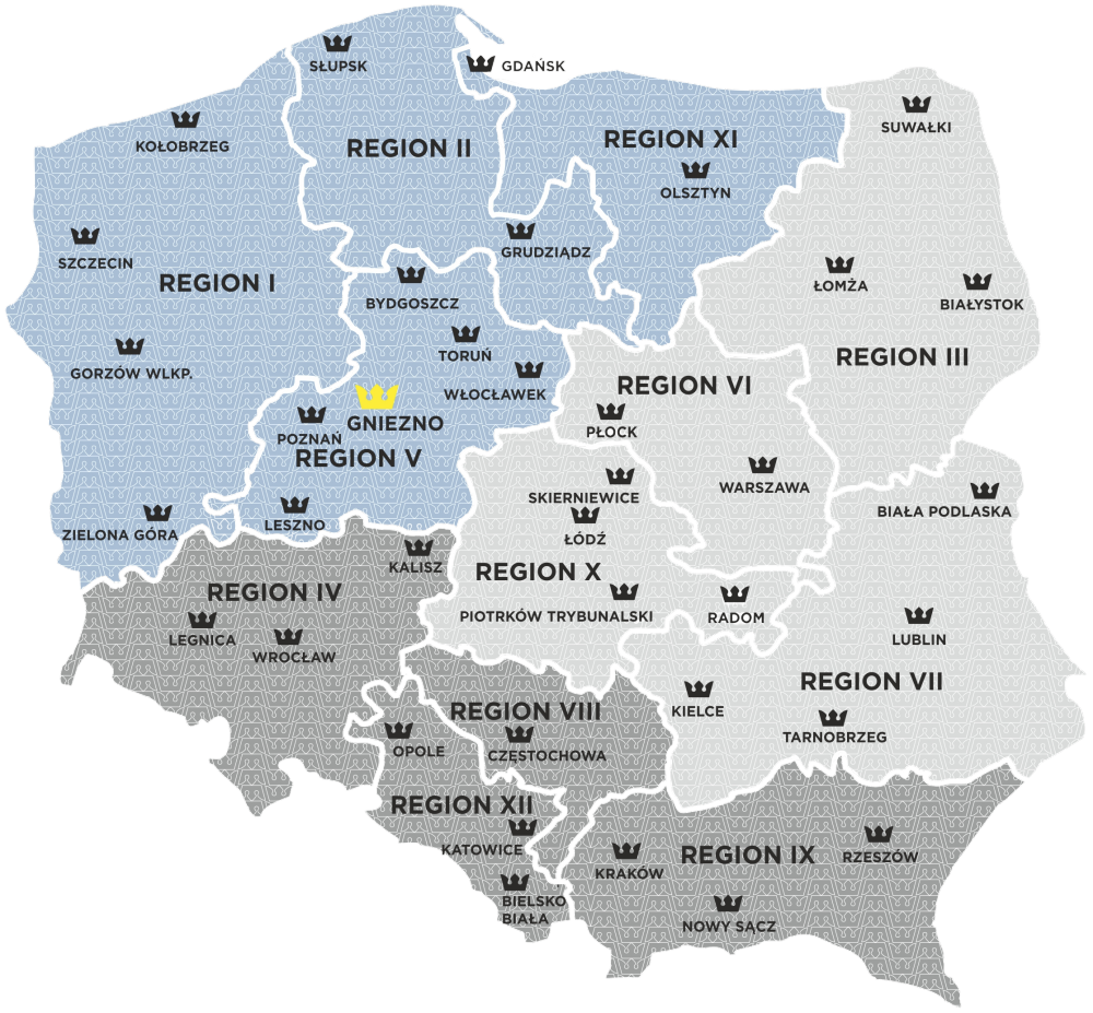 Mapa regionów Polski